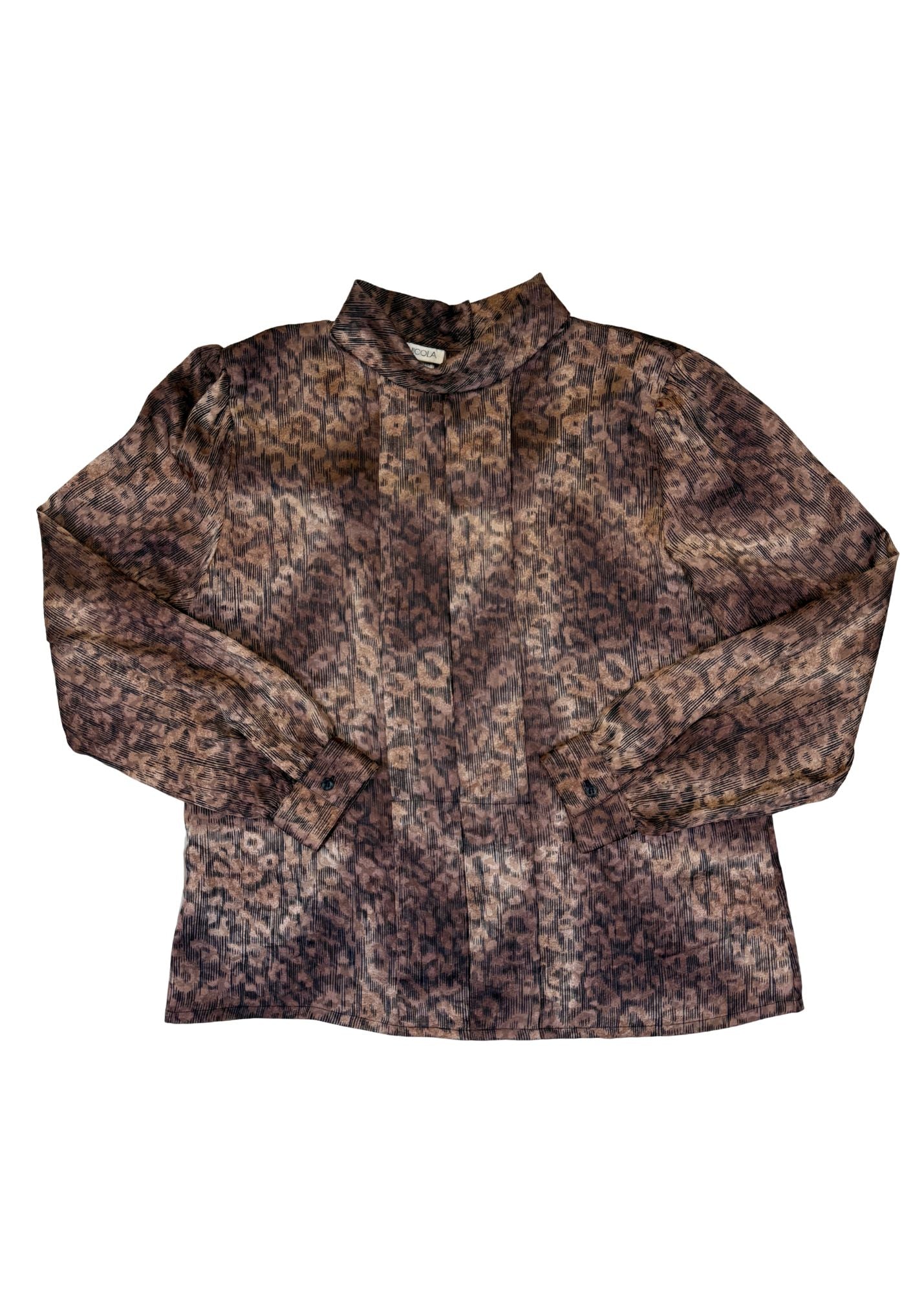 Vintage Nicola Mauve Turtleneck Blouse - Size L