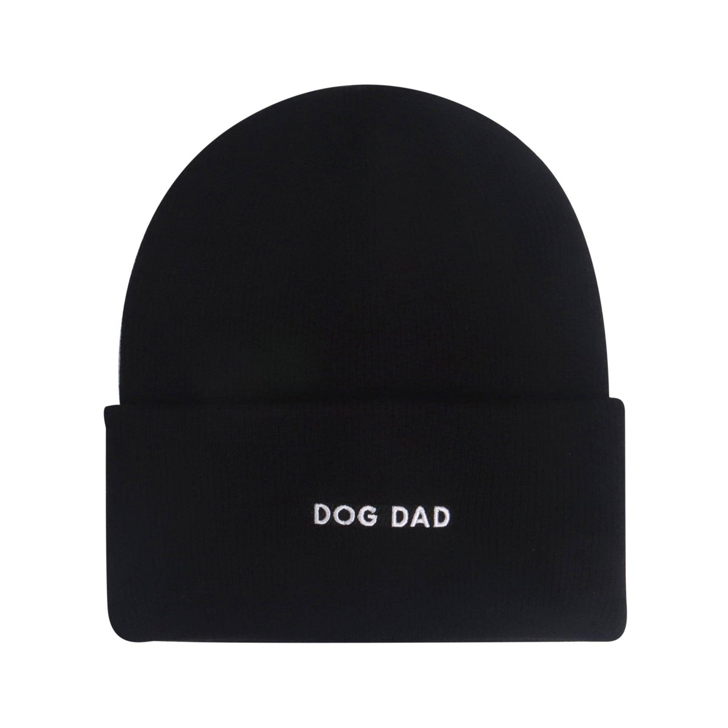 Hatphile Dog Dad Embroidery Beanie Toque - Black