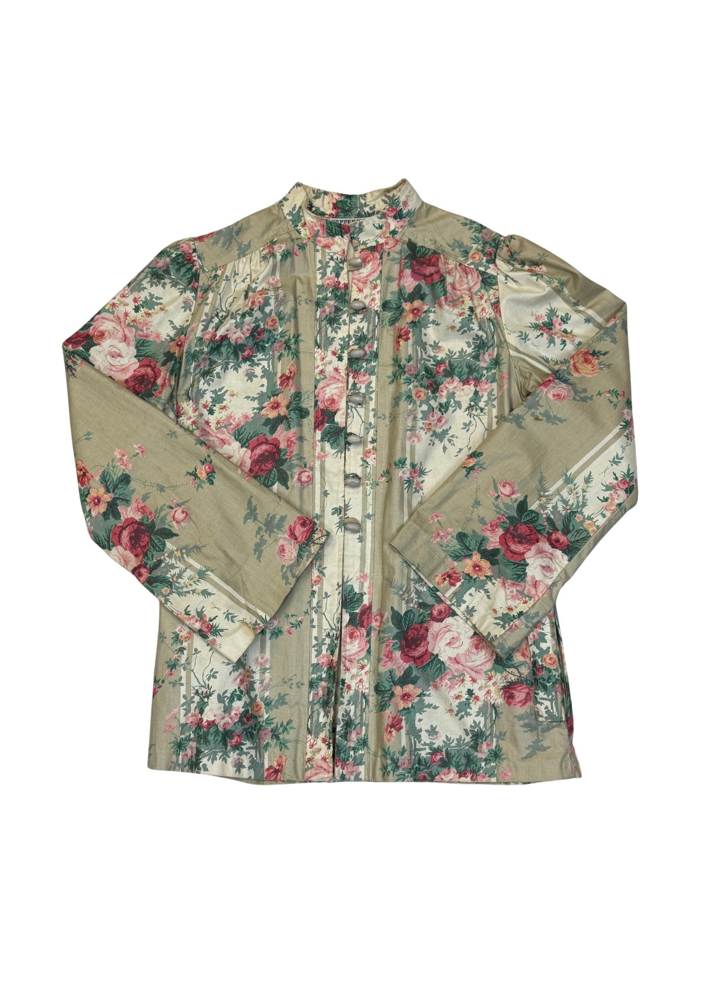 Vintage Peppermill Rose Floral Beige Jacket - Size S
