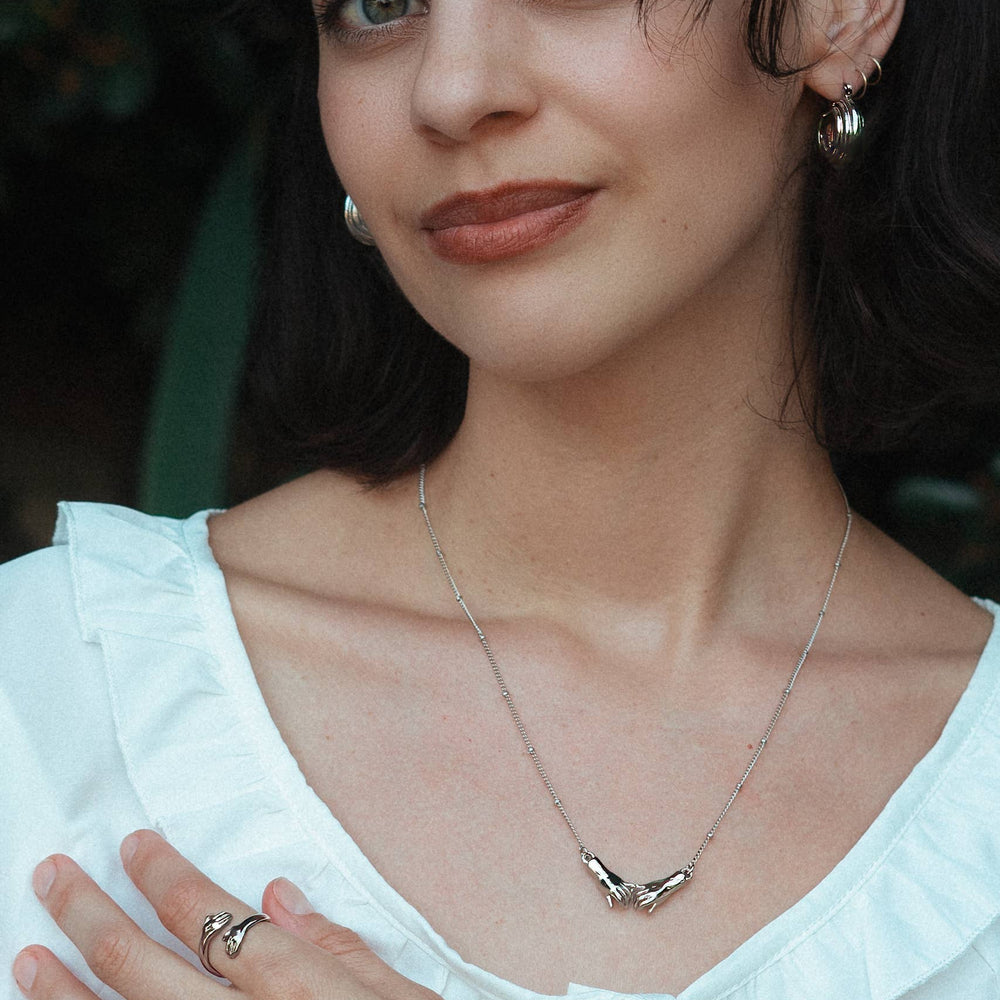 
                      
                        Script Necklace - Silver Rhodium Plated
                      
                    