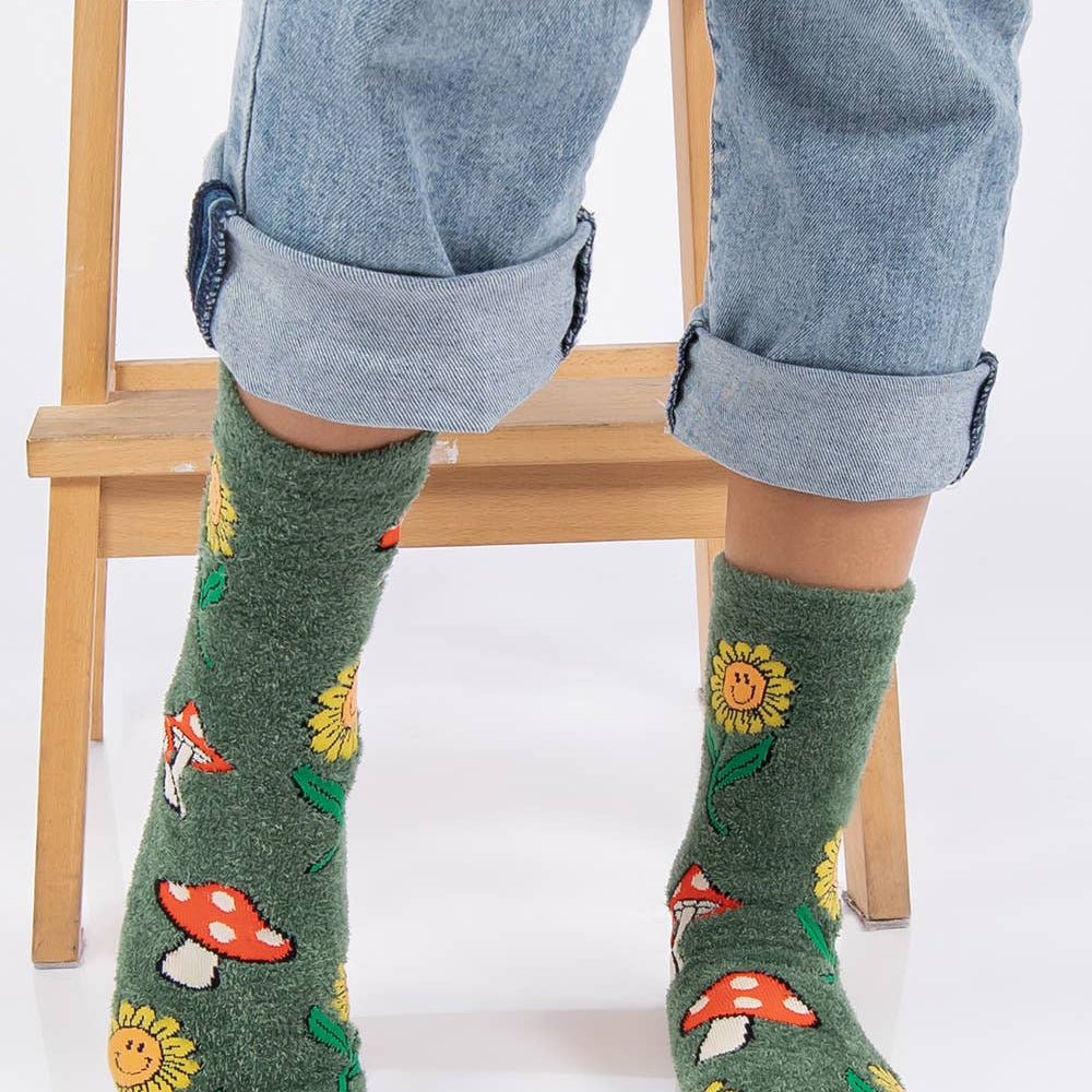 
                      
                        Mushroom Fields | Women's Fuzzy Pattern Warm Socks
                      
                    
