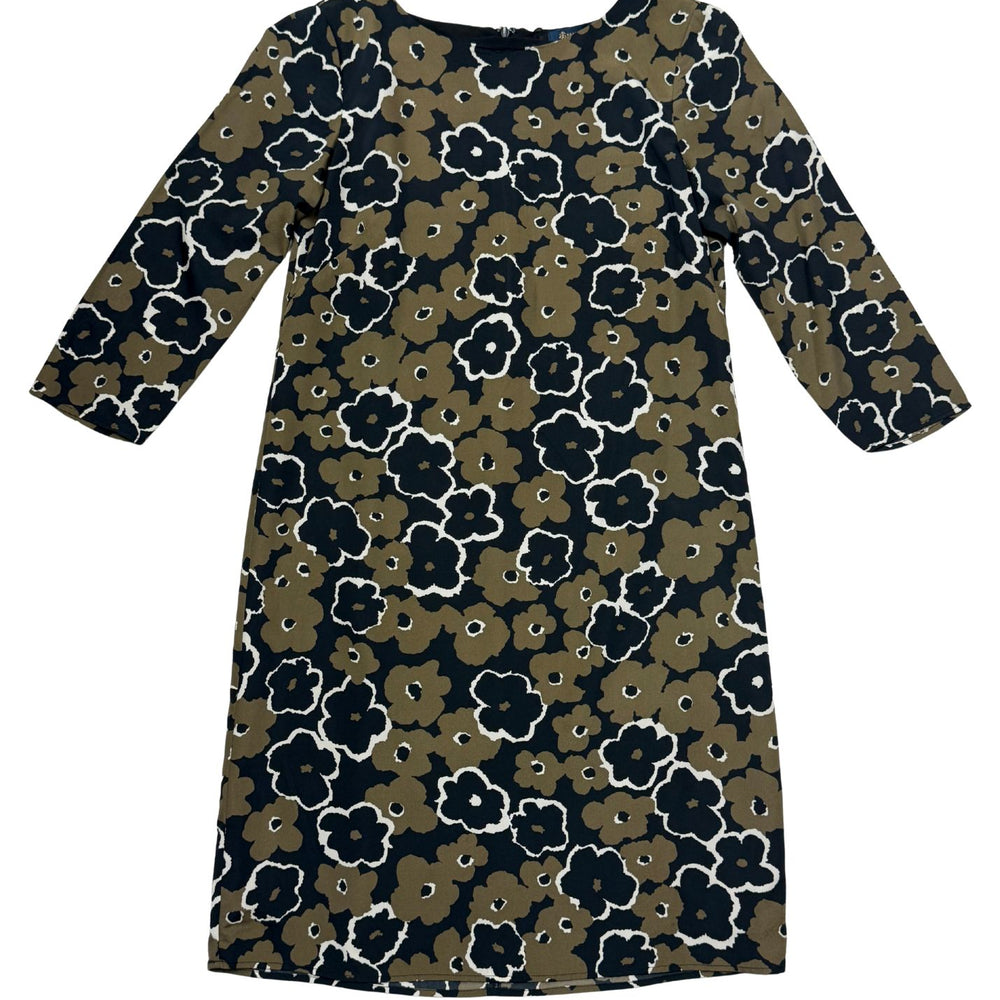 Pre-loved Olive & Black Floral Dress - Size S