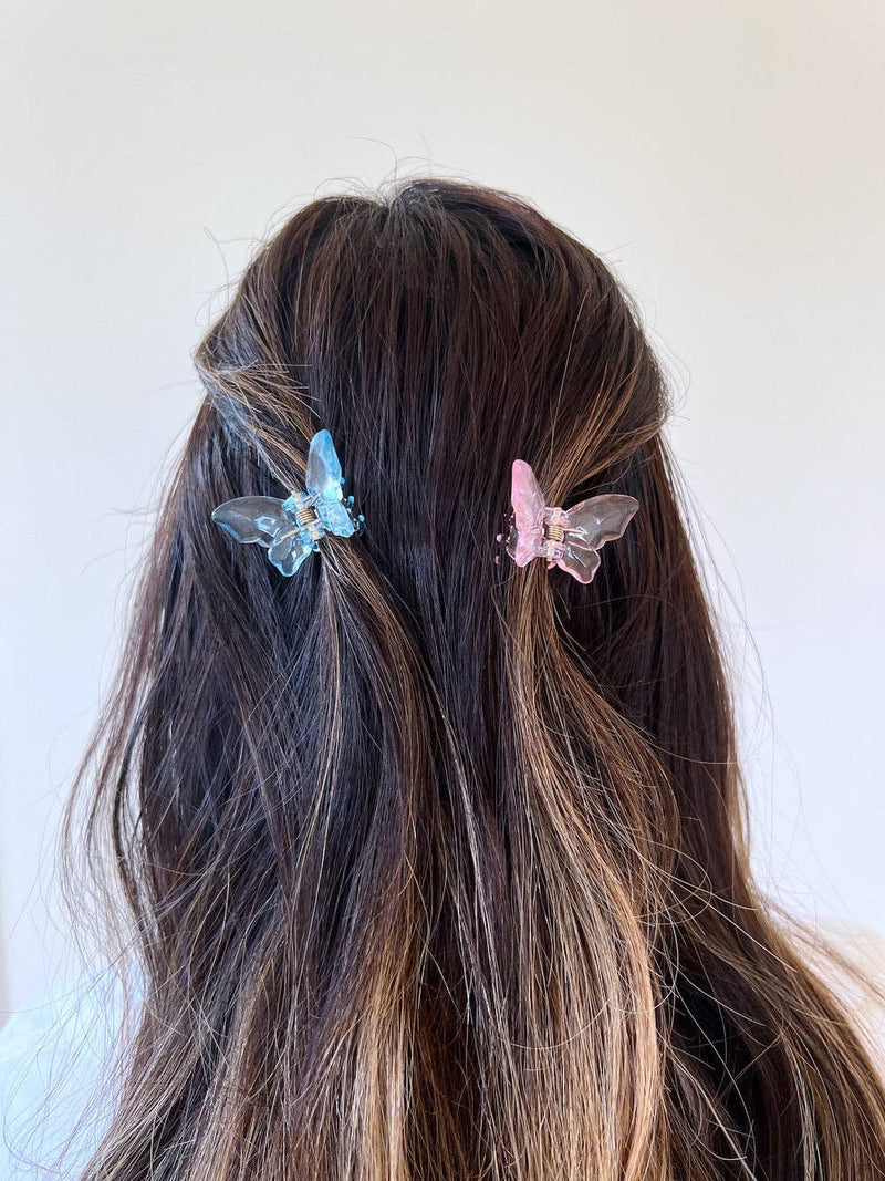 Butterfly Mini Claw Hair Clips Set - 2pc