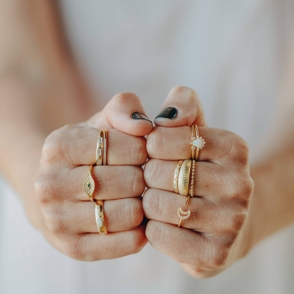 
                      
                        Gold Rings - Opal Burst CZ
                      
                    