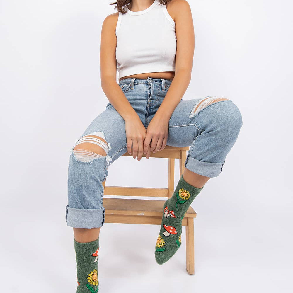 
                      
                        Mushroom Fields | Women's Fuzzy Pattern Warm Socks
                      
                    