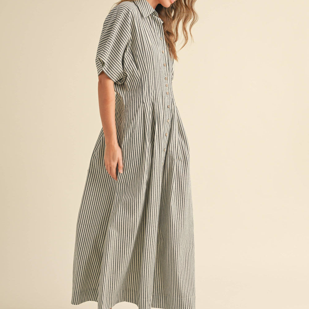 
                      
                        New Striped Button-down Shirt Dress
                      
                    