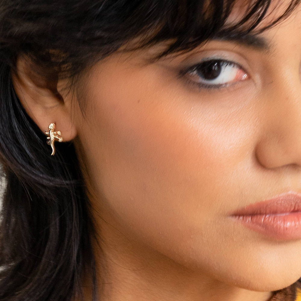 Fortune Lizard Studs - 18K Gold Plated