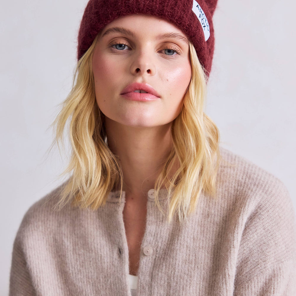 
                      
                        The Mohair Beanie - Cherry Burgundy
                      
                    