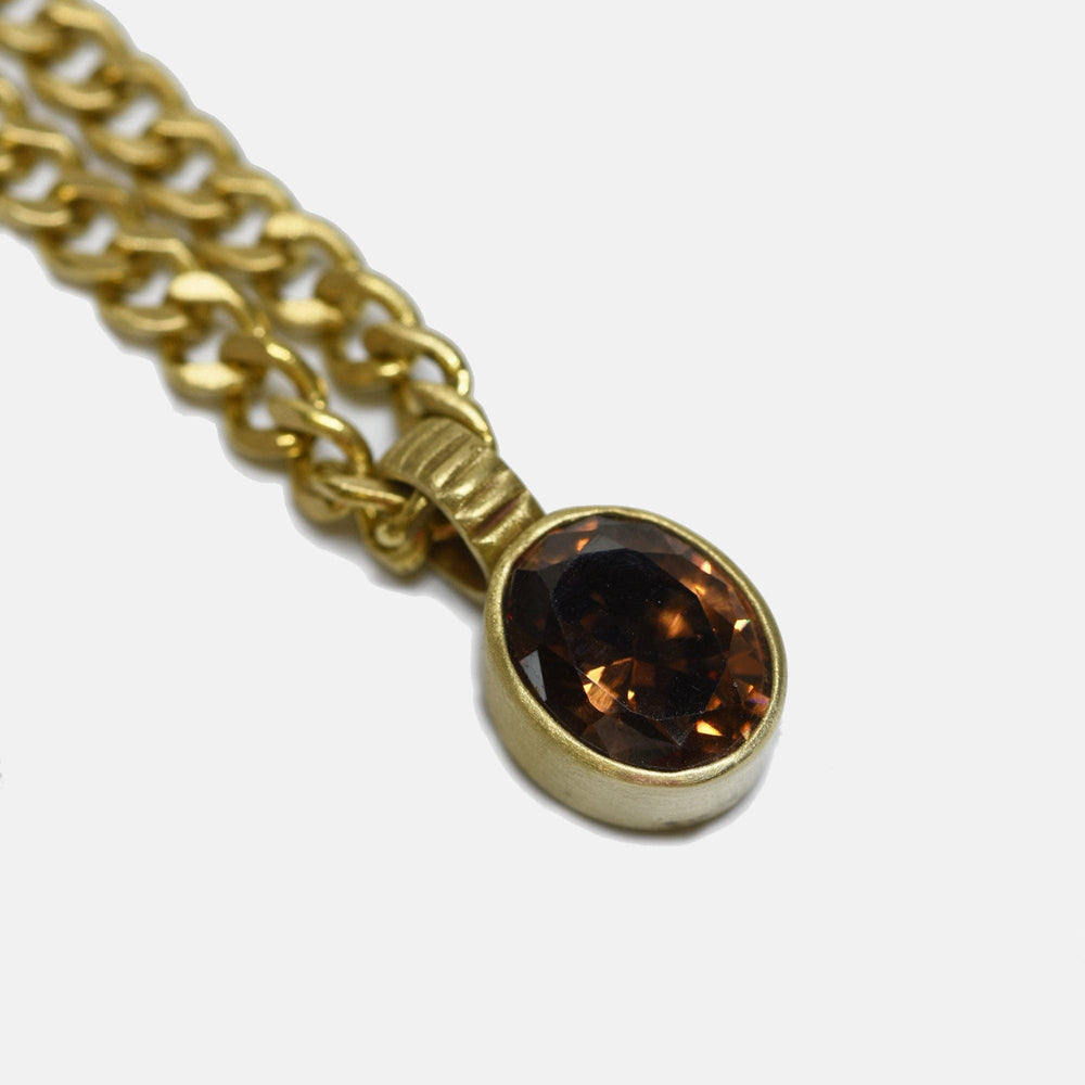 Smoky Quartz Pendant Necklace Chain