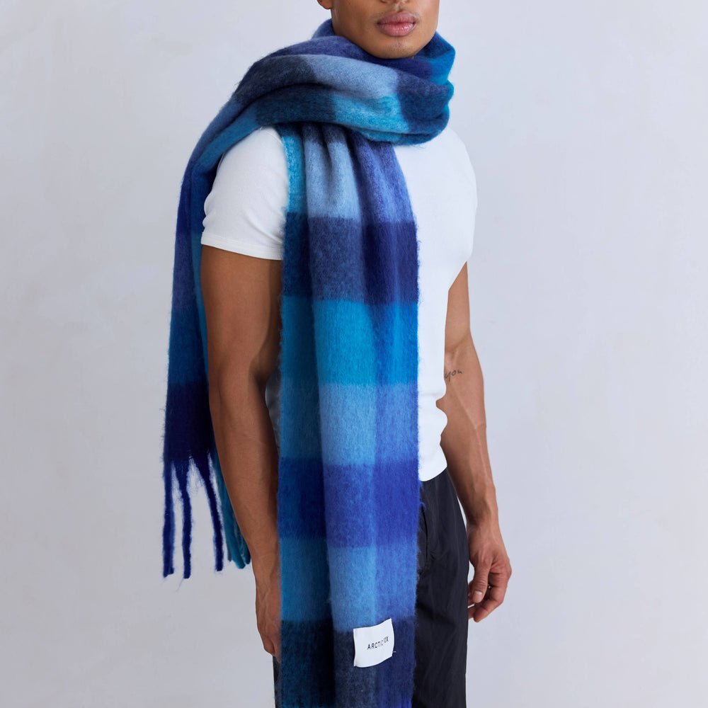 
                      
                        The Reykjavik Scarf - 100% Recycled - Blue Check
                      
                    