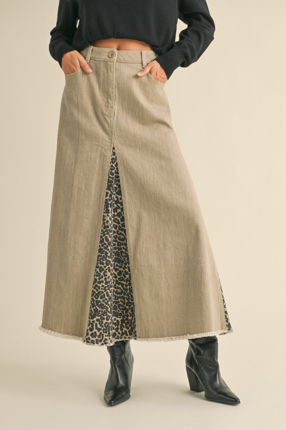 Amber Leopard Peek-a-Boo Skirt