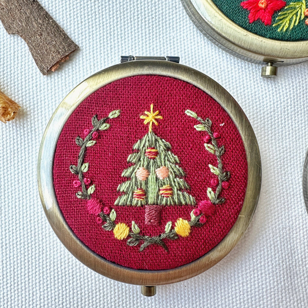 
                      
                        Floral Embroidered Compact Mirror - Christmas Collection
                      
                    