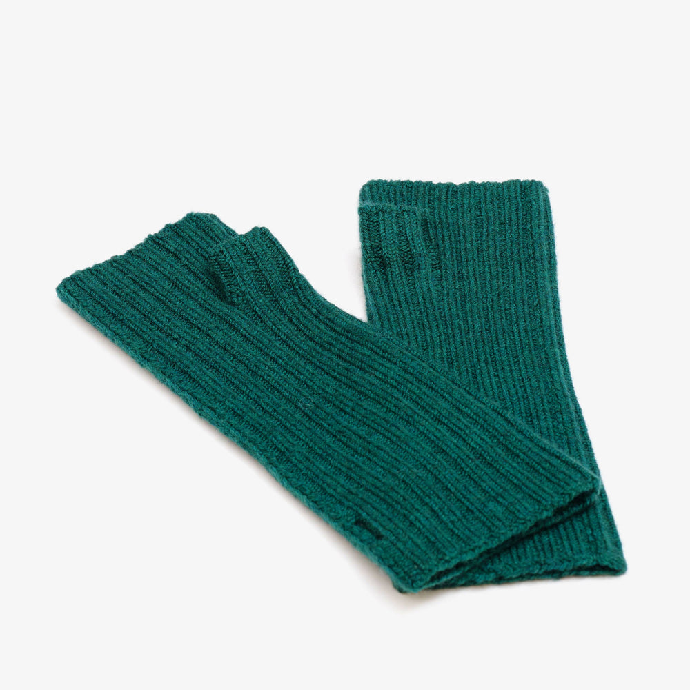 Merino Wool Fingerless Gloves - Alpine Fern