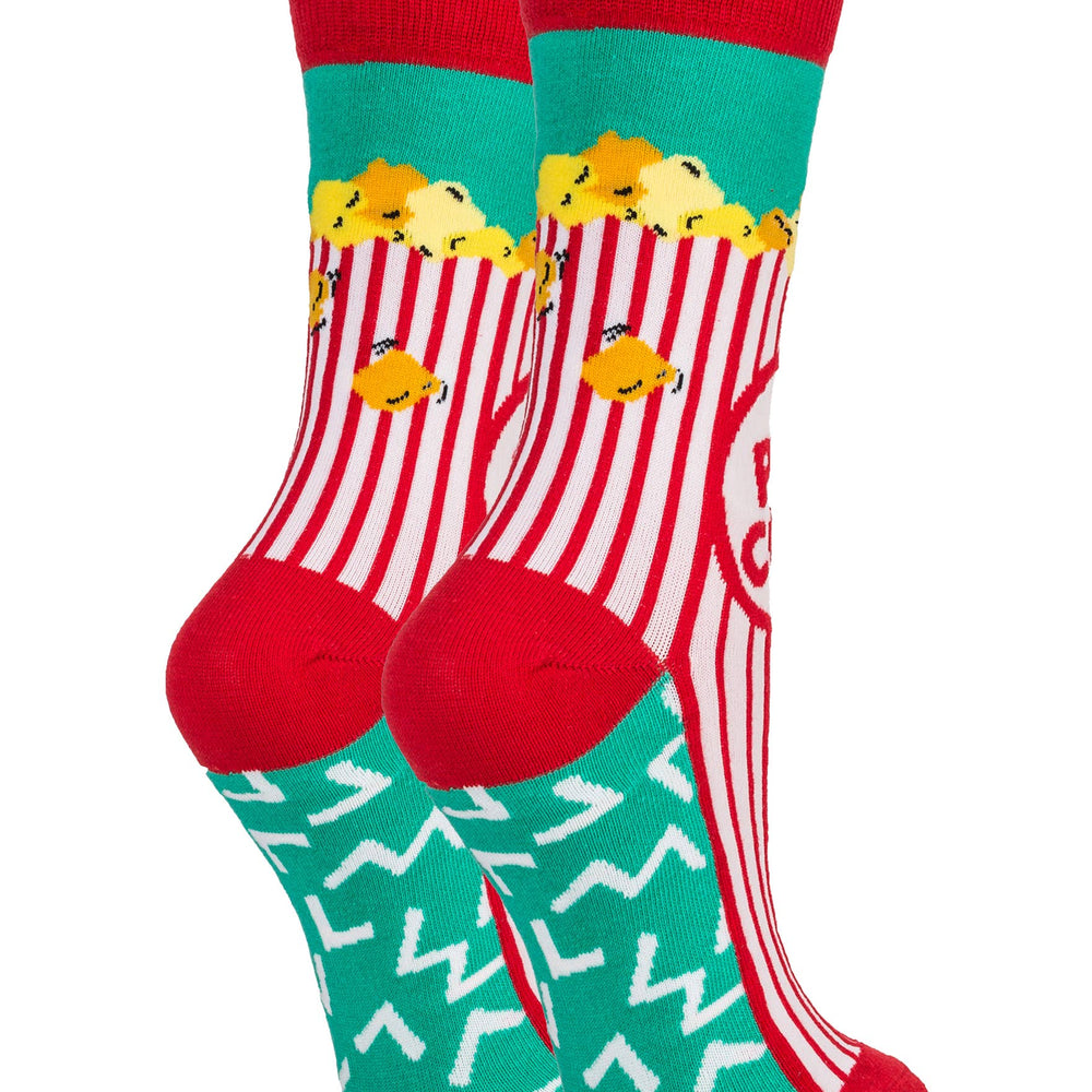 Box O' Popcorn | Women's Cotton Crew Funny Socks
