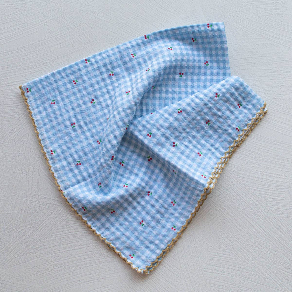 Cottage Mini Checker With Cherry Cotton Scarf