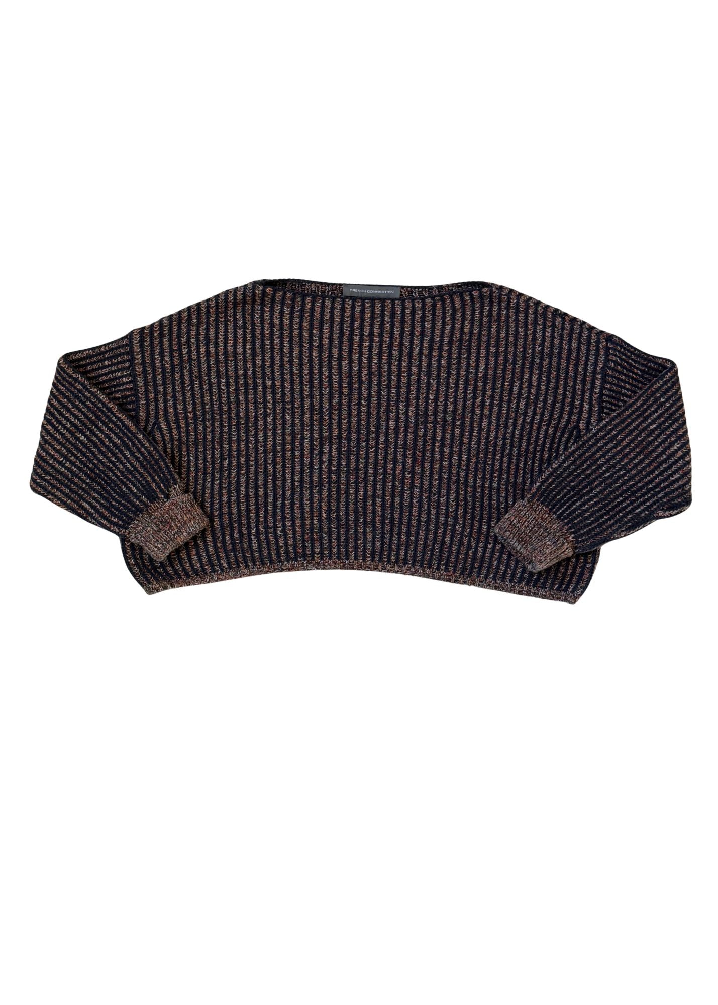 Pre-loved French Connection Navy & Marled Sweater - Size S