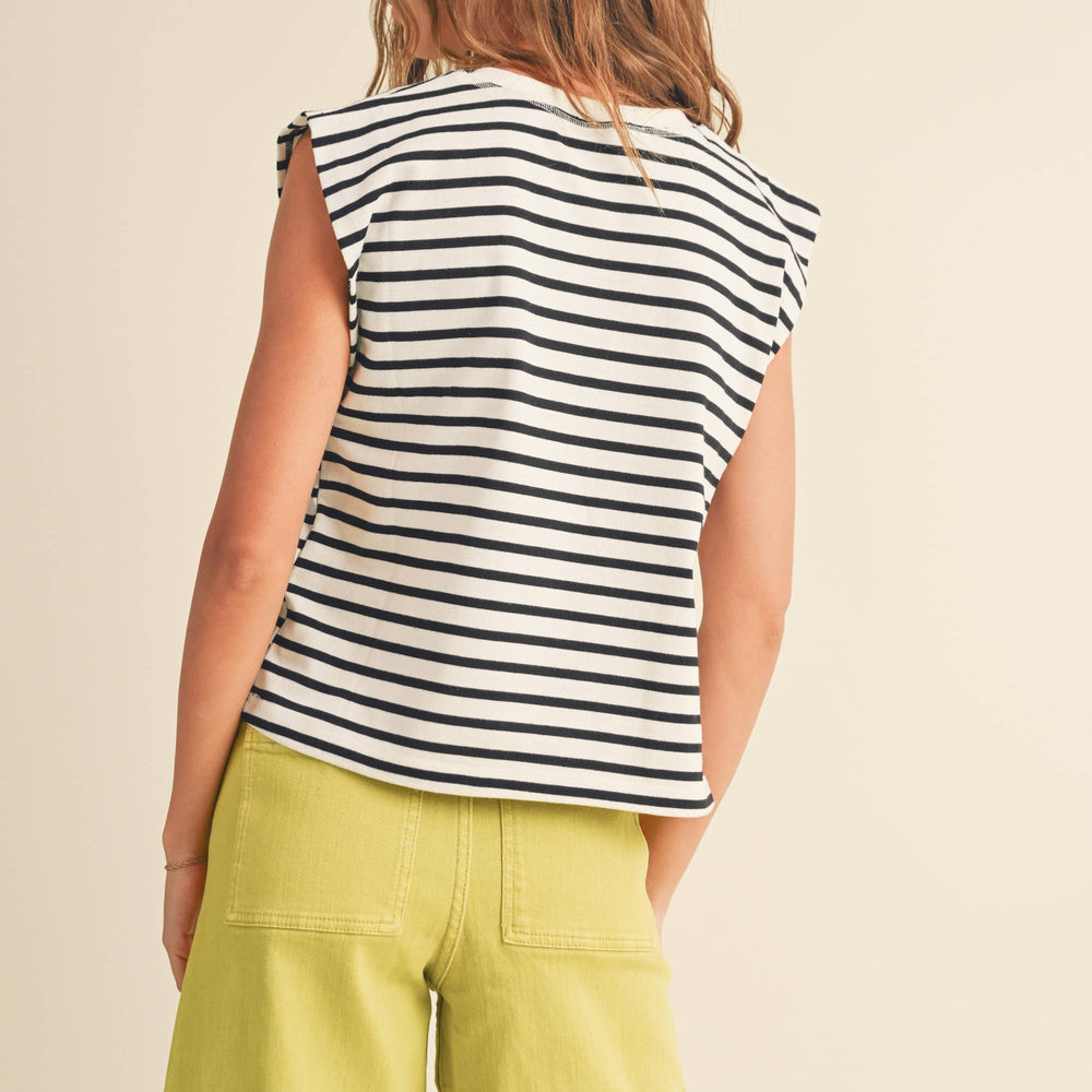 
                      
                        New Striped Sleeveless Top
                      
                    