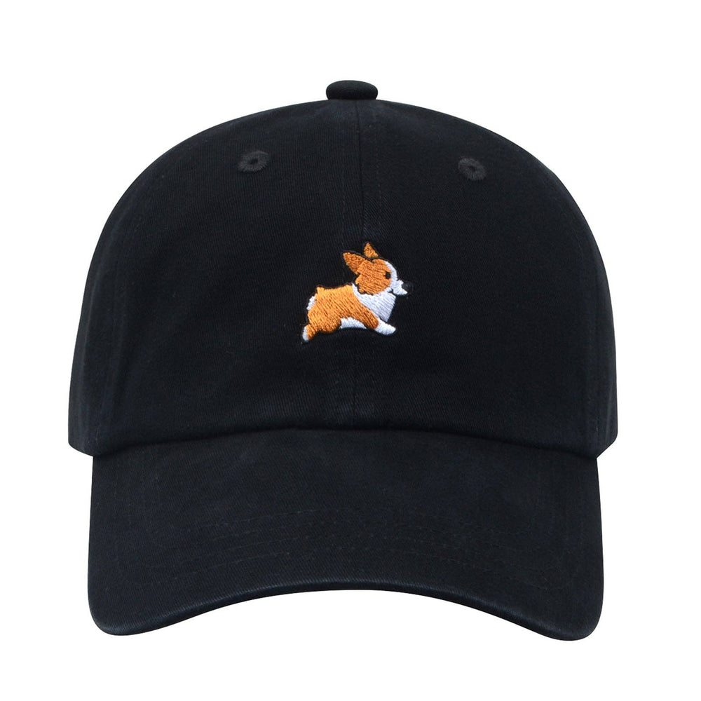 HatPhile Corgi Soft Baseball Cap – Adjustable Cotton Hat for Corgi Lovers - Black