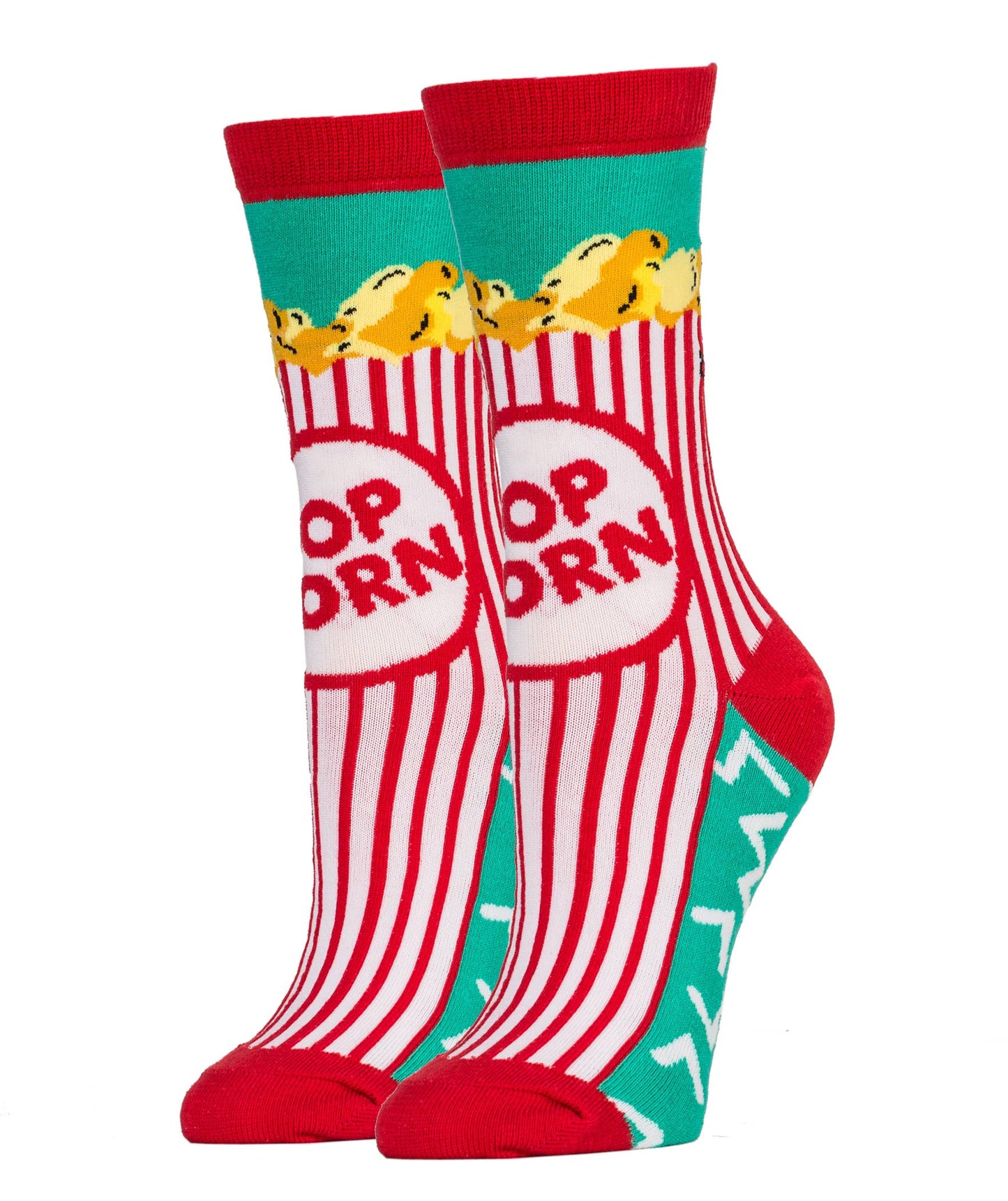 Box O' Popcorn | Women's Cotton Crew Funny Socks