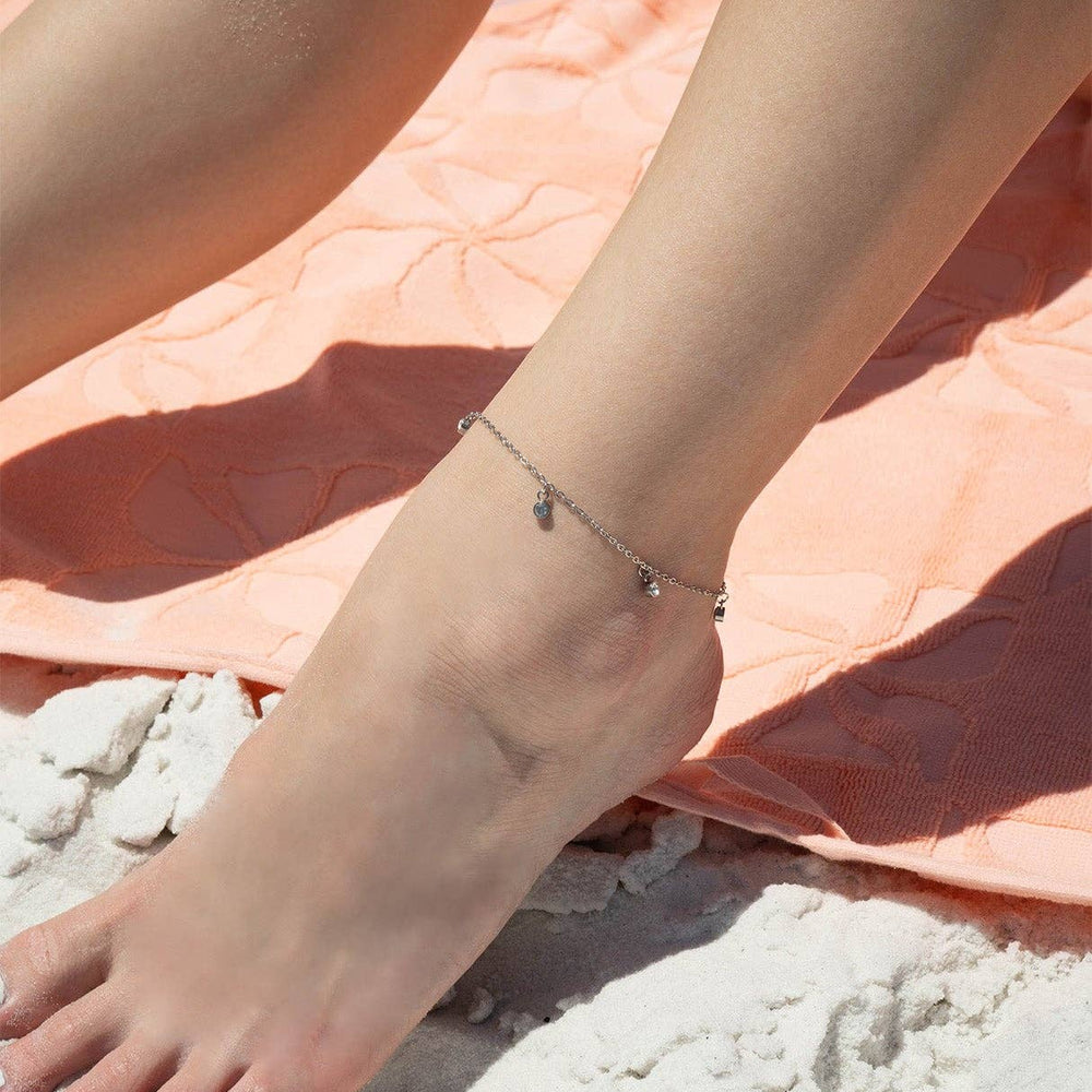 
                      
                        Clear Stone Charm Anklet
                      
                    