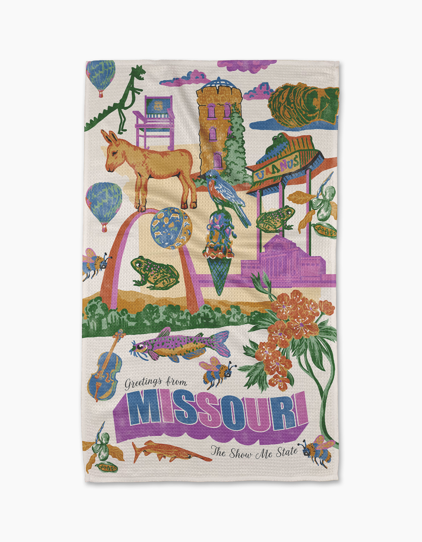 Greetings From Missouri Tea Towel