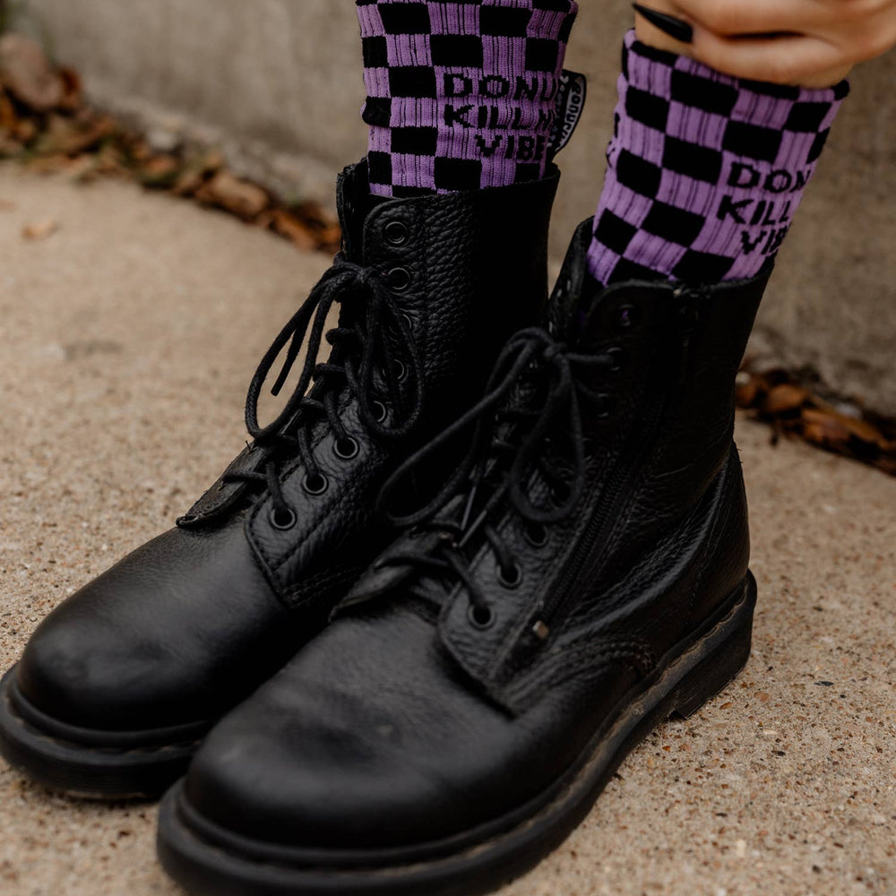 Donut Kill My Vibe Comfy Crew Socks
