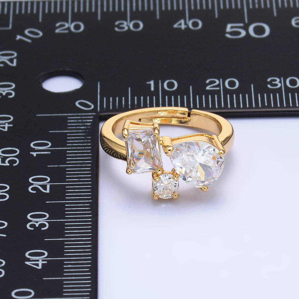 
                      
                        Multi Shape Clear CZ Stone Ring
                      
                    