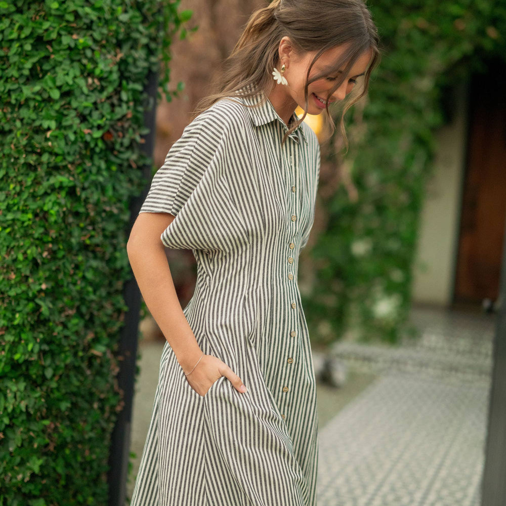 
                      
                        New Striped Button-down Shirt Dress
                      
                    