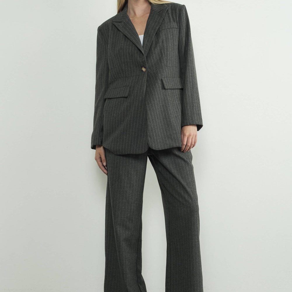 
                      
                        Pin-stripe Waist Elastic Tailored Pants
                      
                    