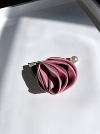 Tuxedo Rose Flower Scrunchie