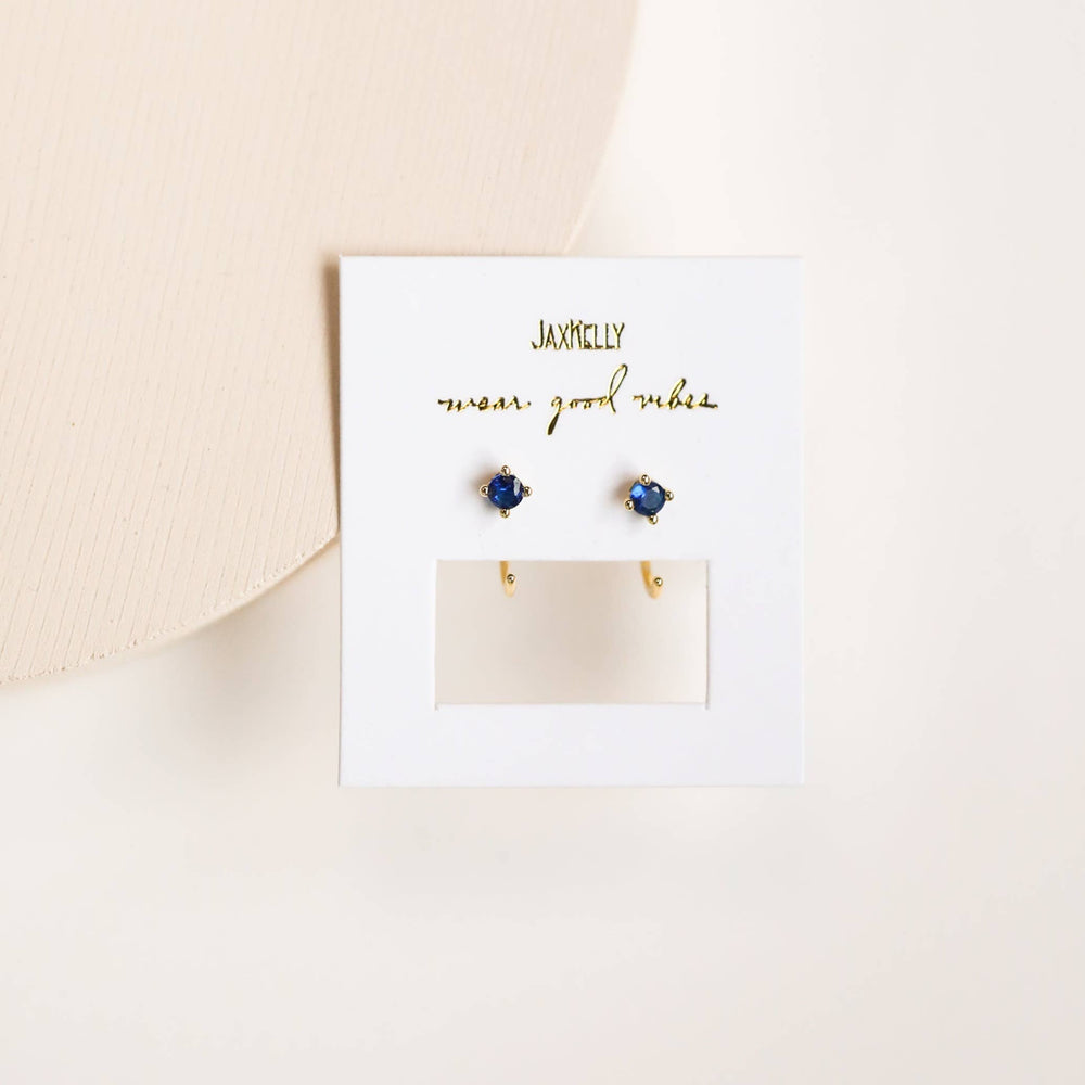 
                      
                        CZ Huggies - Sapphire - Gold Earrings
                      
                    