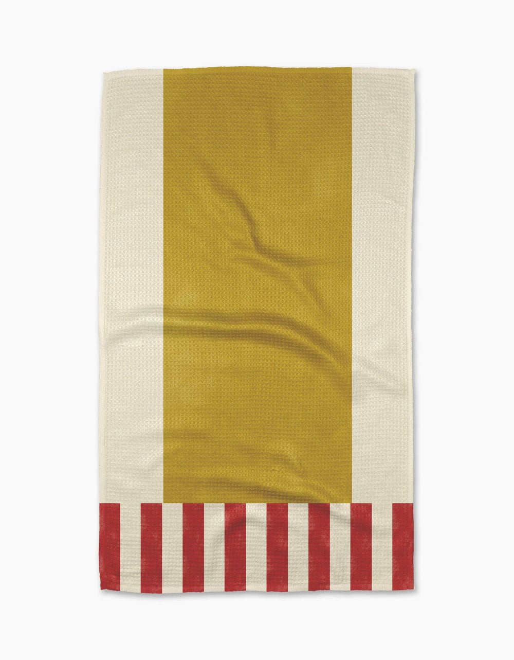 Striped Heart Yellow Tea Towel