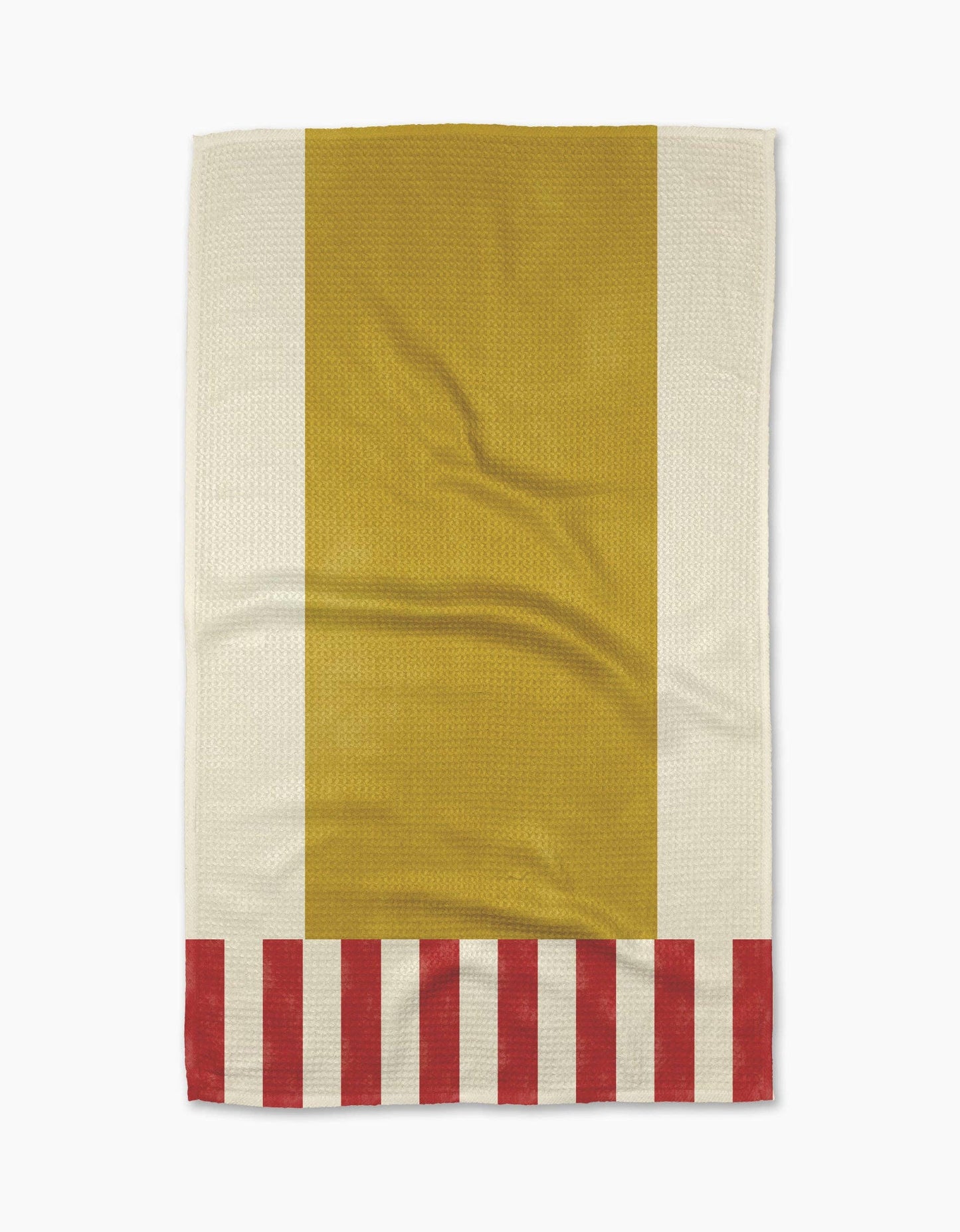Striped Heart Yellow Tea Towel