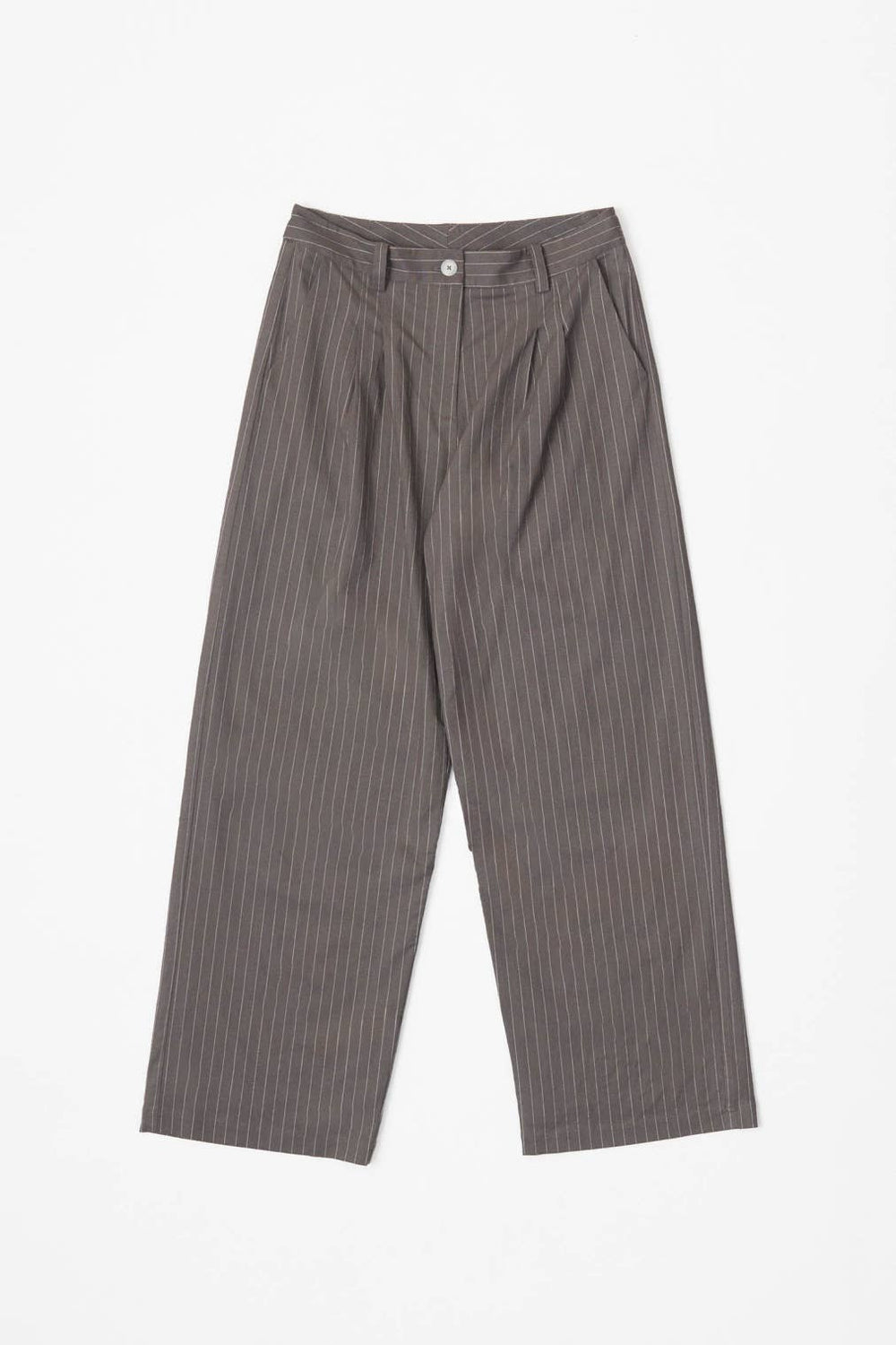 The Frances Striped Straight Leg Linen Trousers
