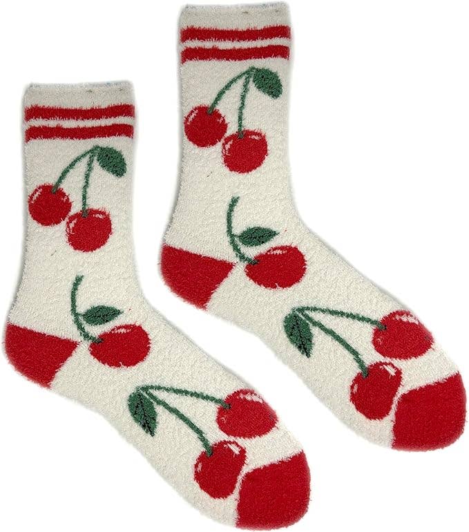 Cherry Love | Women's Soft Fuzzy Socks