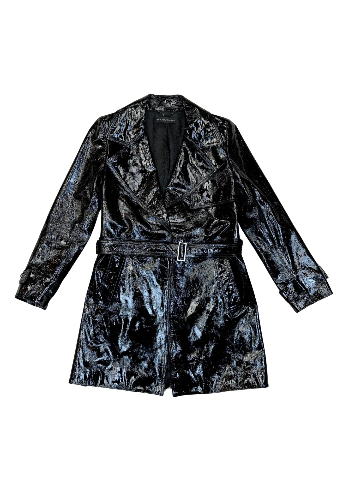 Pre-loved Dana Buchman Patent Leather Trench Coat - Size S