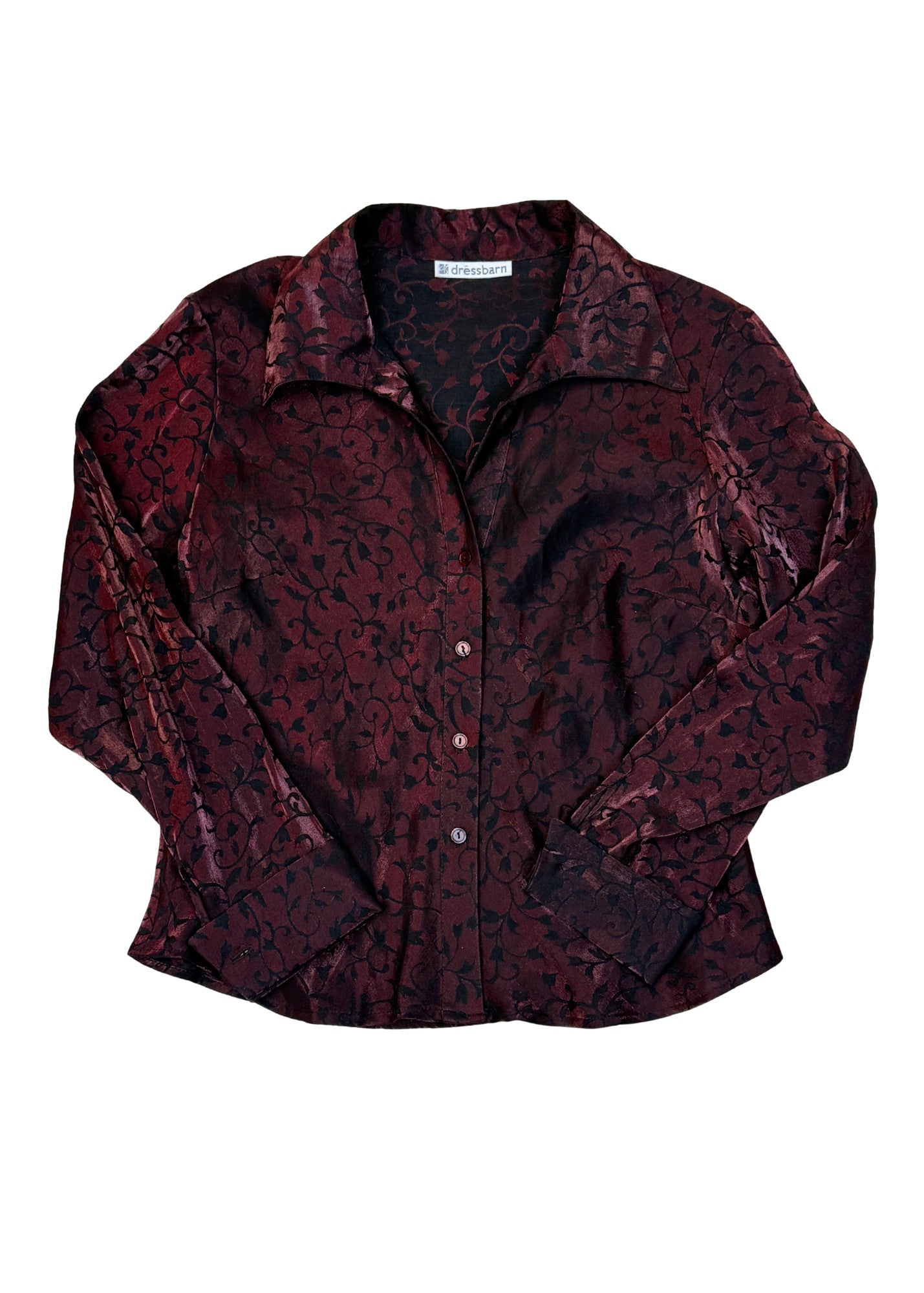 Vintage Dressbarn Metallic Red Blouse - Size M