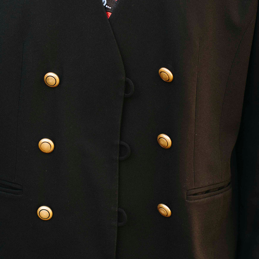 
                      
                        Vintage Chaus Black Jacket with Gold Buttons, Size 14
                      
                    