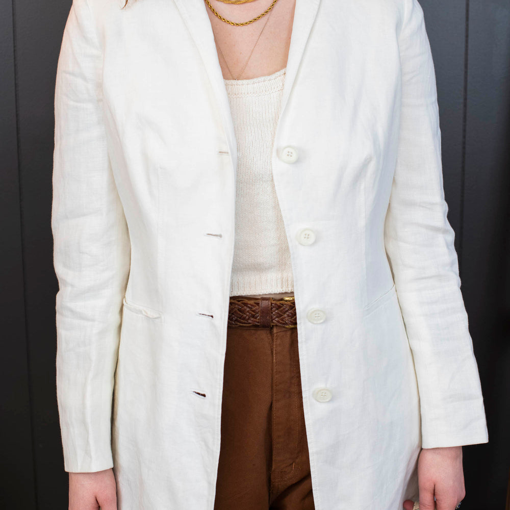 
                      
                        Vintage (With Tags Never Worn) Brooks Brothers White Linen Blazer - Size XS/S
                      
                    