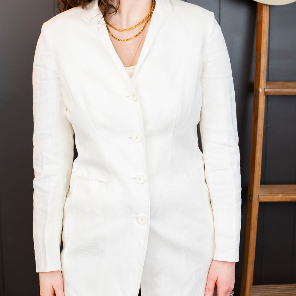 
                      
                        Vintage (With Tags Never Worn) Brooks Brothers White Linen Blazer - Size XS/S
                      
                    