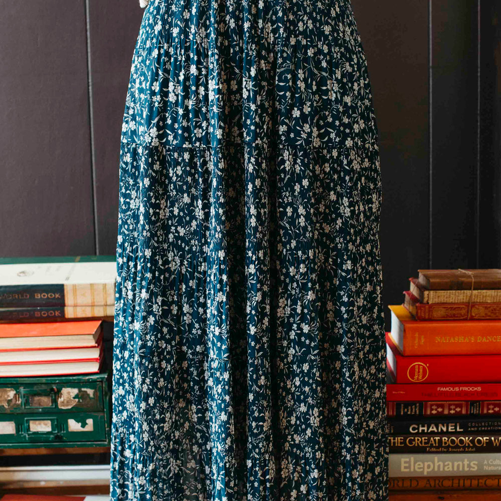 Pre-loved Teal & Cream Prairie Skirt - Size XL