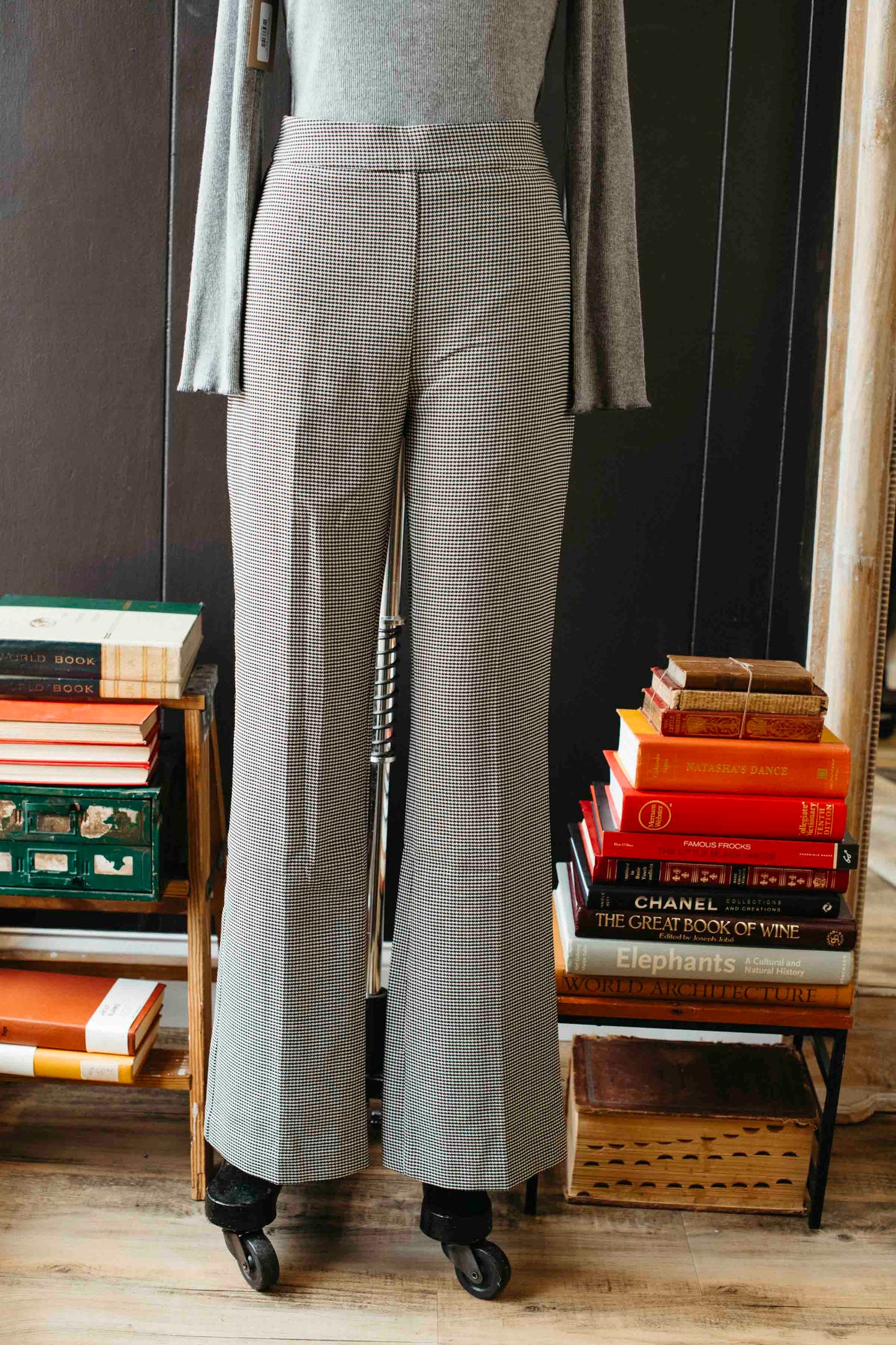 Pre-loved Black & White Houndstooth Trouser - Size M