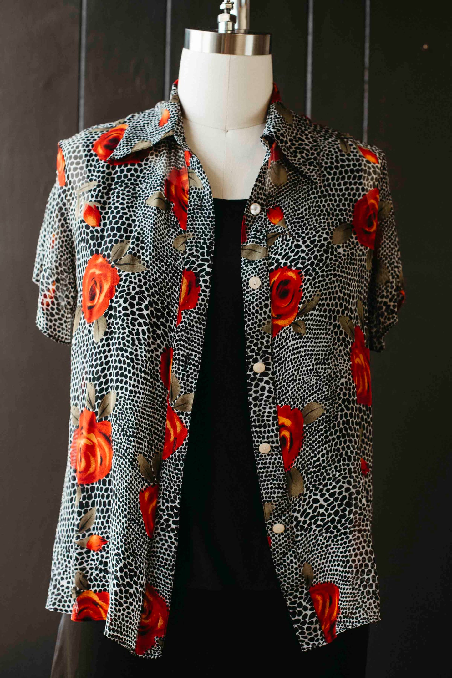 Pre-loved Sheer Twofer Rose Blouse - Size M