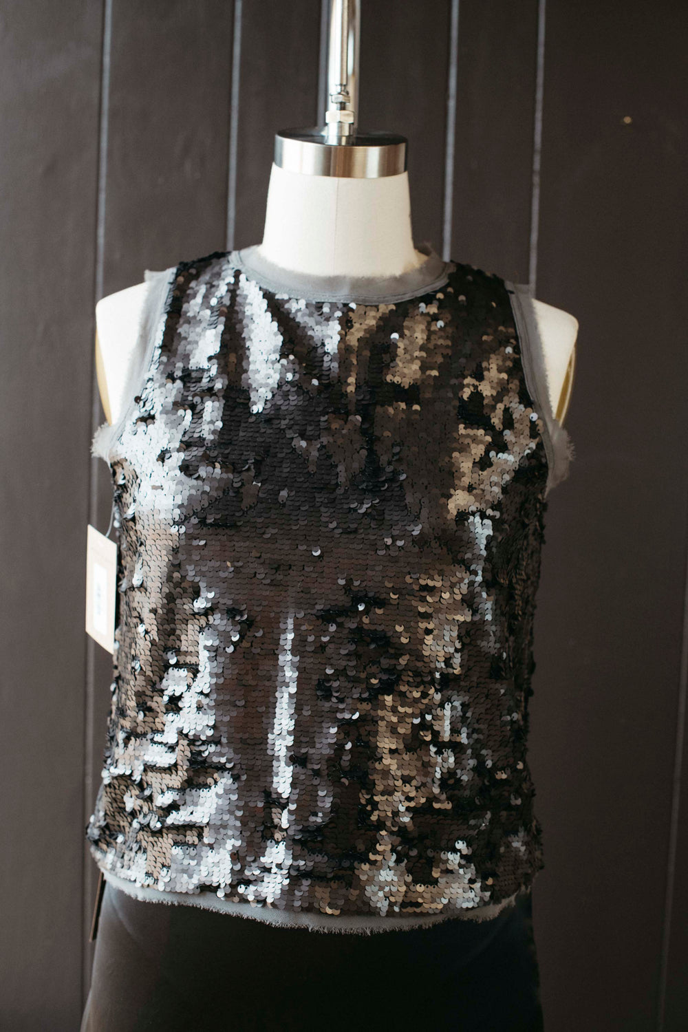 Pre-loved Graphite Sequin Cami Top - Size M