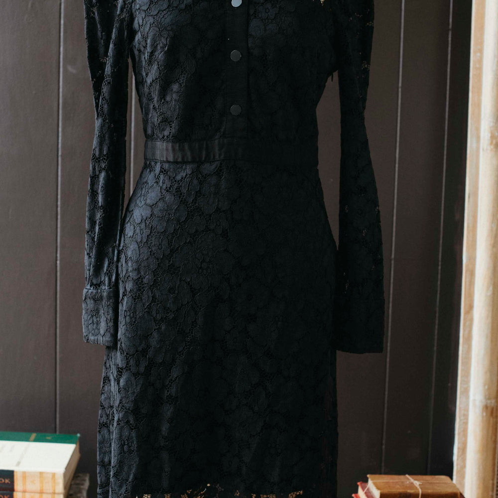 Pre-loved Black Lace Mini Dress - Size S