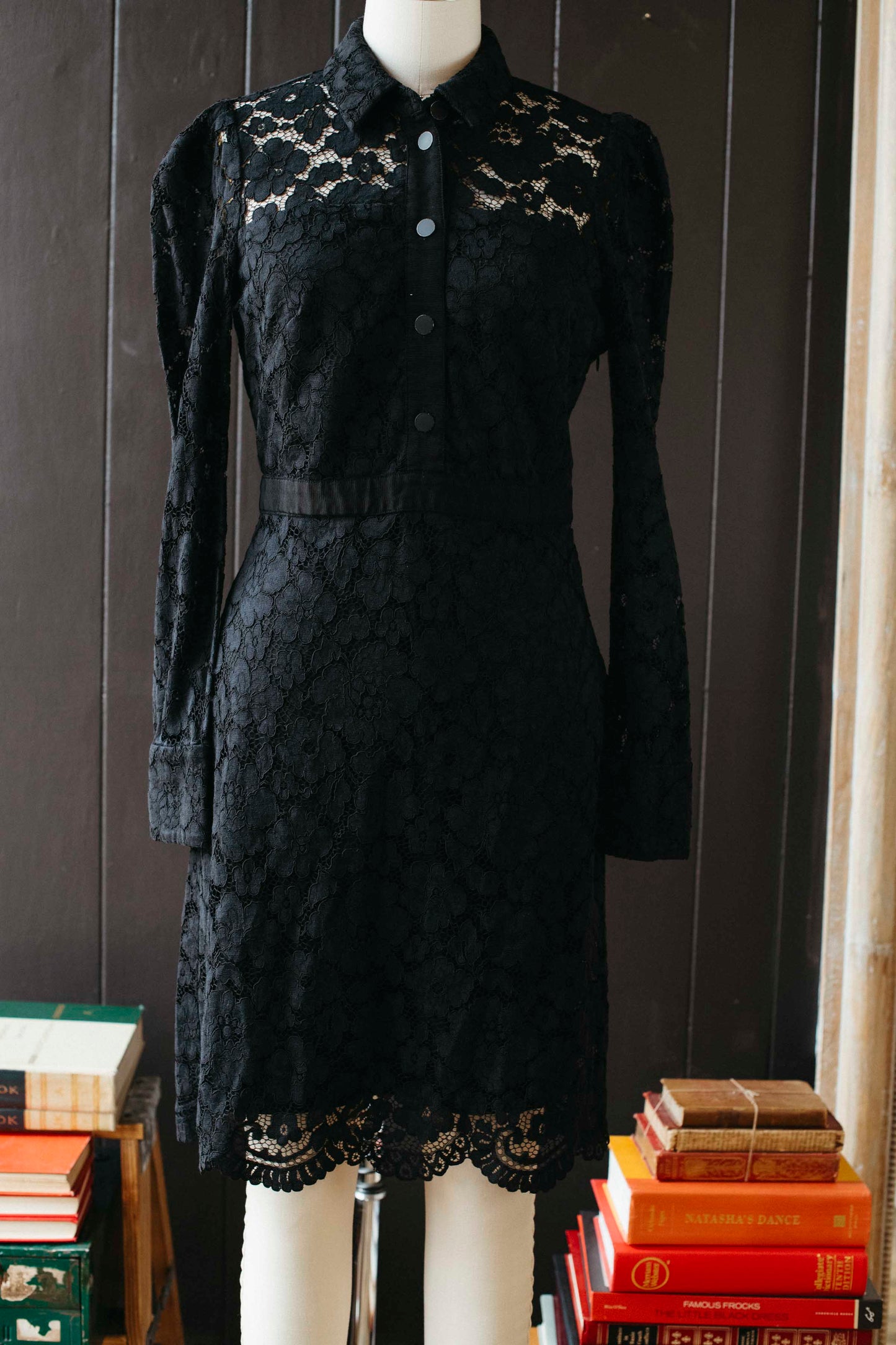 Pre-loved Black Lace Mini Dress - Size S