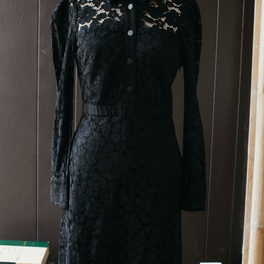 Pre-loved Black Lace Mini Dress - Size S