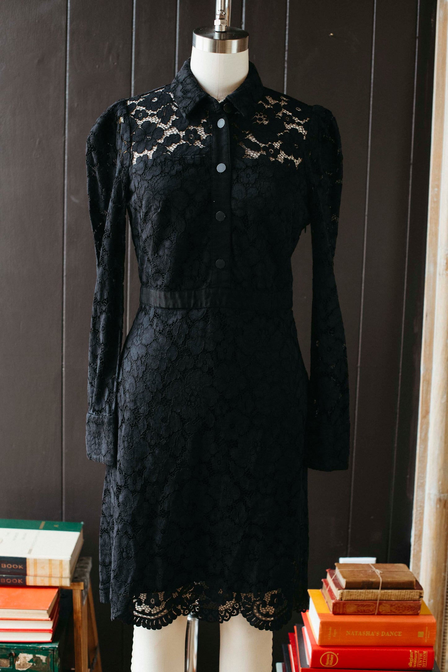 Pre-loved Black Lace Mini Dress - Size S