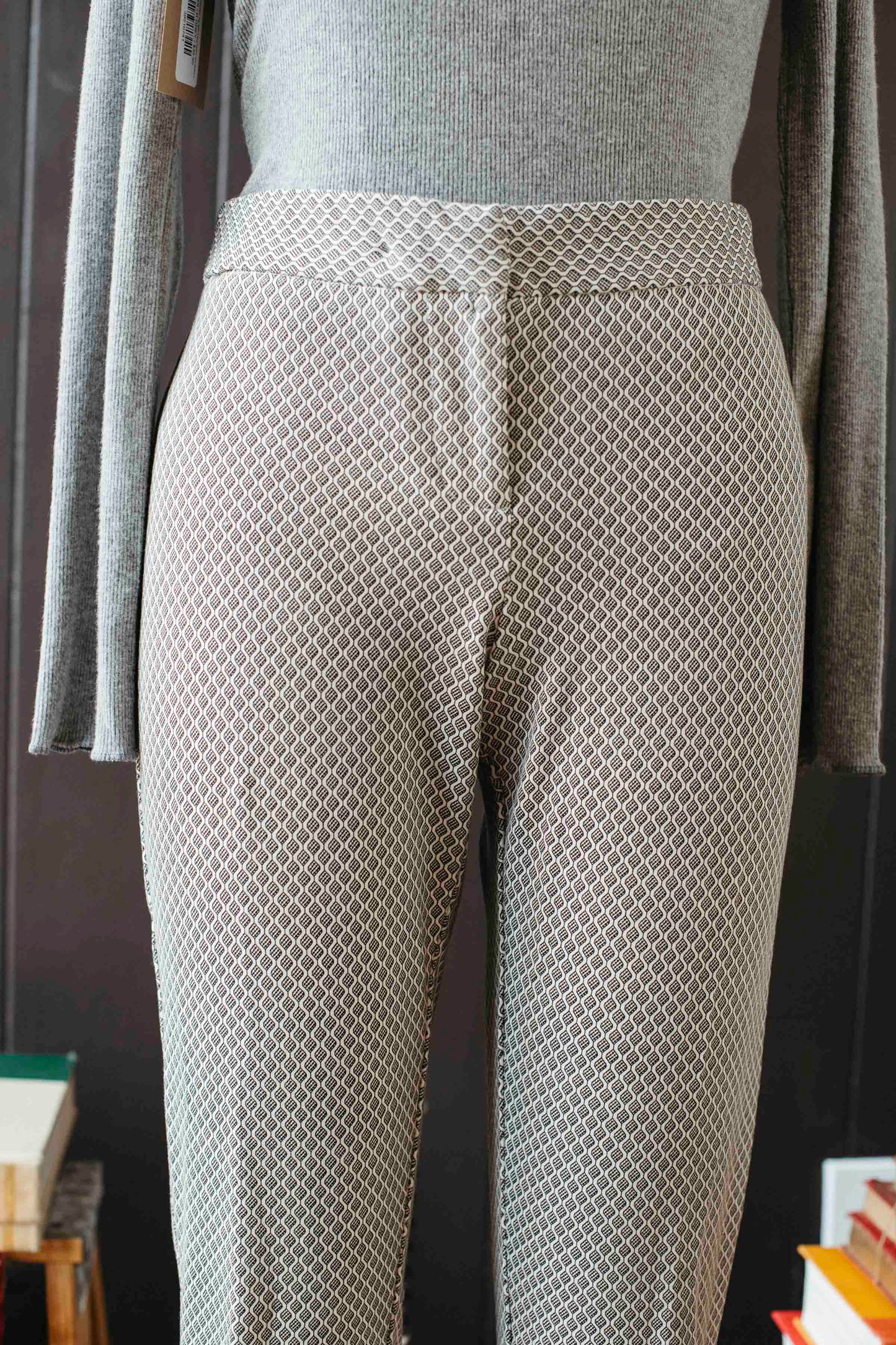 Pre-loved Black & White Patterned Trouser - Size M
