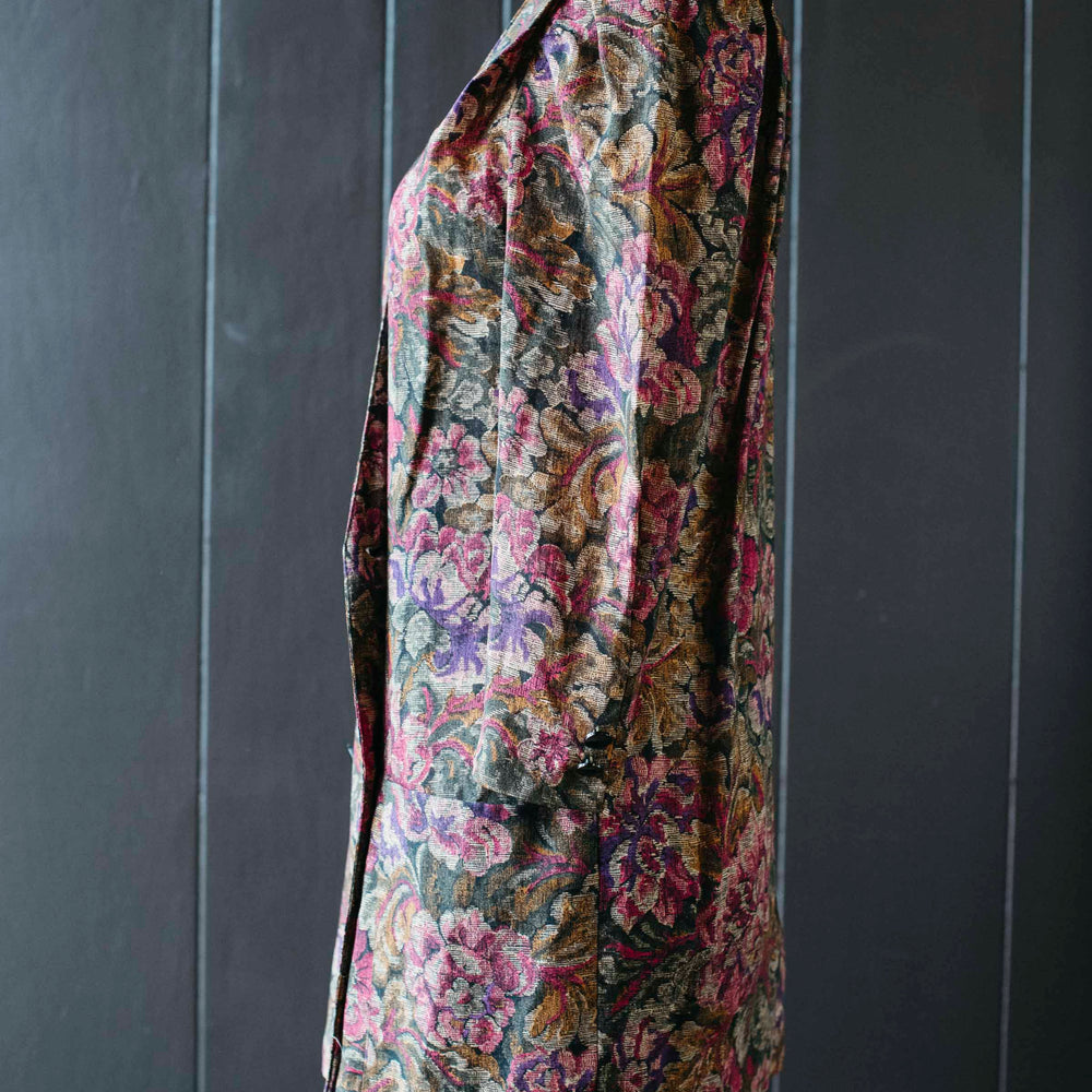 Vintage Floral Print Double Breasted Blazer - Size S